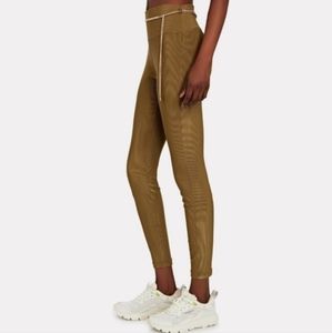 WEWOREWHAT High Rise Active Leggings Olive Green Medium Ribbed